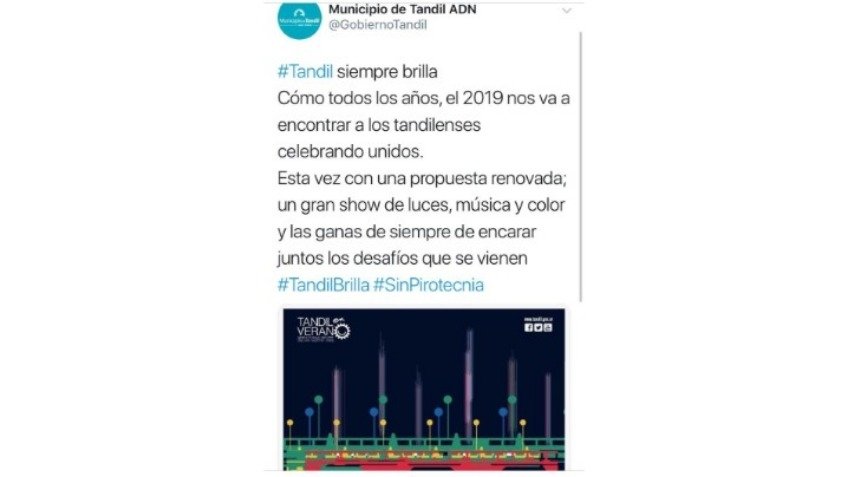 El Municipio confirmó el "Tandil Brilla" con show de luces y sin pirotecnia